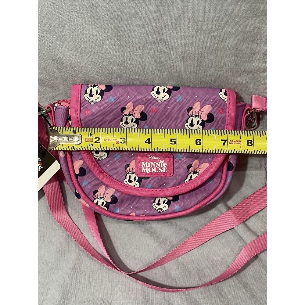 NEW Walt Disney Small Pink & Purple Crossbody Satchel Bag Purse - Minnie Mouse - Picture 4 of 5